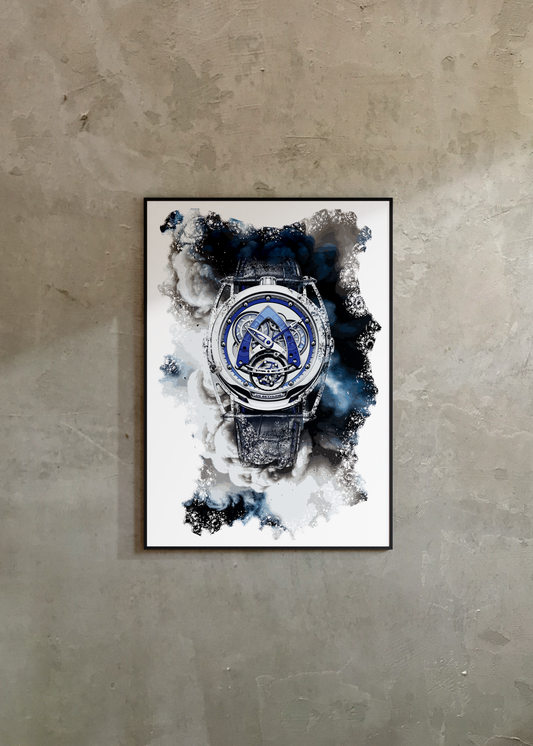 DB28 Steel Wheels Sapphire Tourbillon Ref. DB28SWTTIS1B Watch Art Print Poster