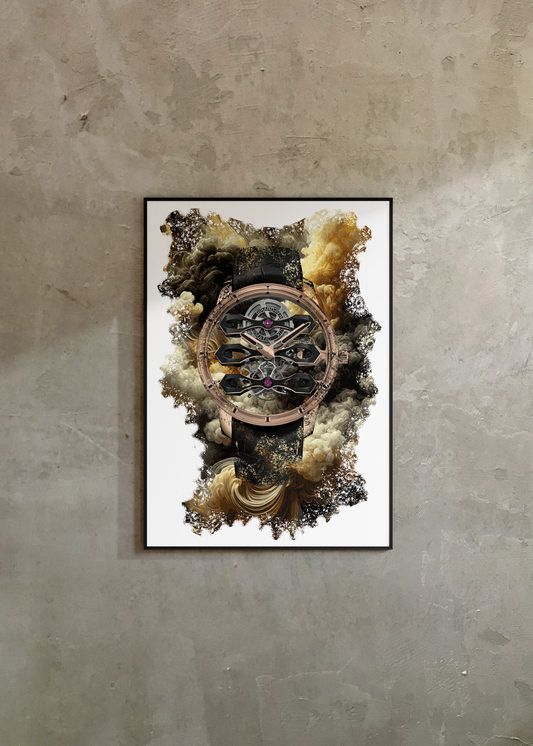 Tourbillon with Three Flying Bridges Ref. 99296-52-001-BA6A Watch Art Print Poster