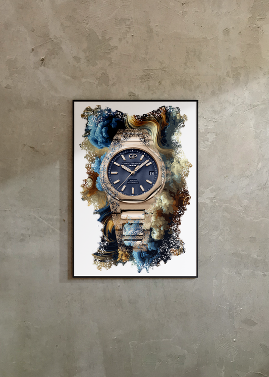 Laureato Pink Gold Ultramarine Blue Ref. 81010-52-436-52A Watch Art Print Poster