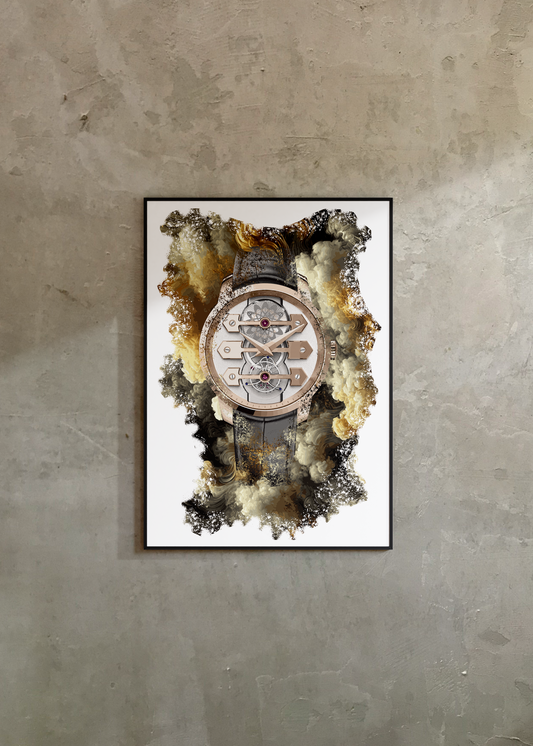 Bridges Tourbillon With Three Gold Bridges Ref. 99280-52-000-BA6E Watch Art Print Poster