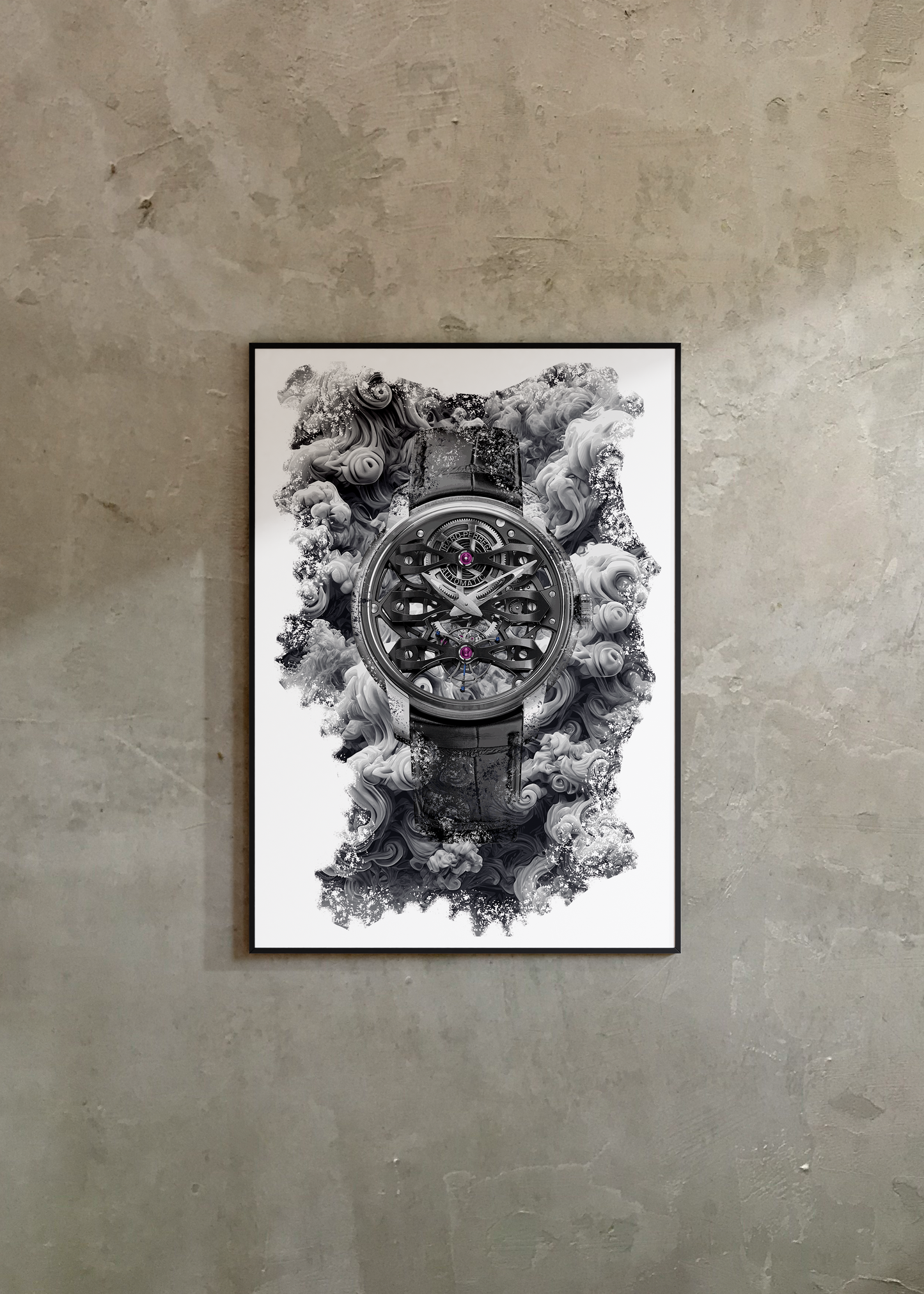 Bridges Neo-Tourbillon With Three Bridges Skeleton Ref. 99295-21-000-BA6A Watch Art Print Poster