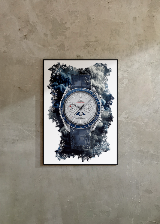 Speedmaster Moonphase Ref. 304.93.44.52.99.004 Watch Art Print Poster