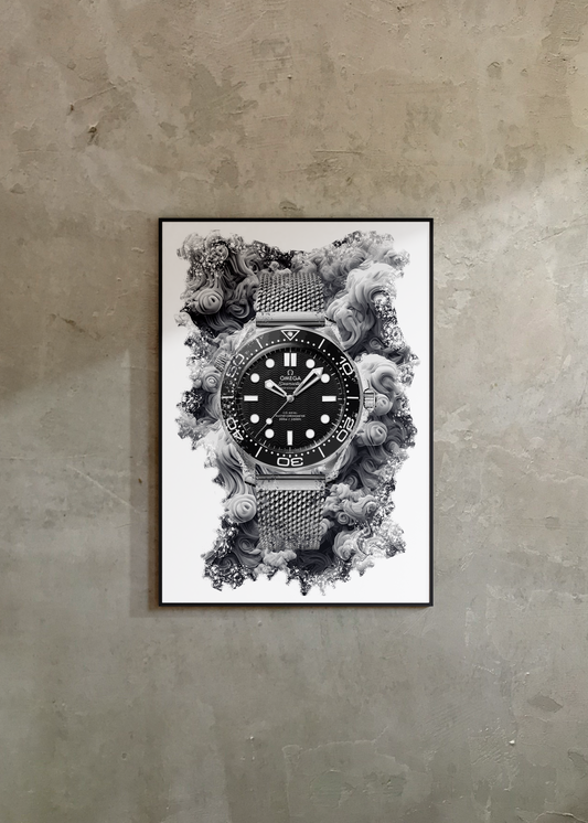 Seamaster Diver Ref. 210.30.42.20.01.010 Watch Art Print Poster