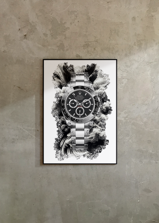 Daytona Ref. 126500LN Black Dial Watch Art Print Poster