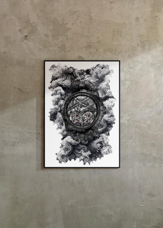 Excalibur Double Tourbillon Black Ceramic Ref. RDDBEX0820 Watch Art Print Poster