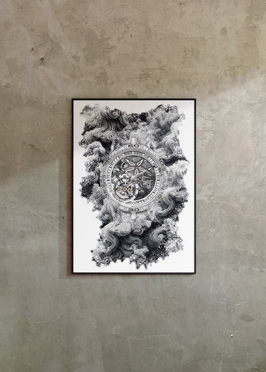 Excalibur Spider White Ceramic Composite Fiber Ref. RDDBEX0992 Watch Art Print Poster