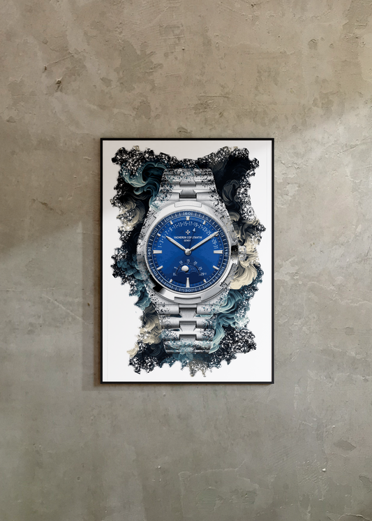 Overseas Moon Phase Retrograde Date Ref. 4000V/210A-B911 Watch Art Print Poster