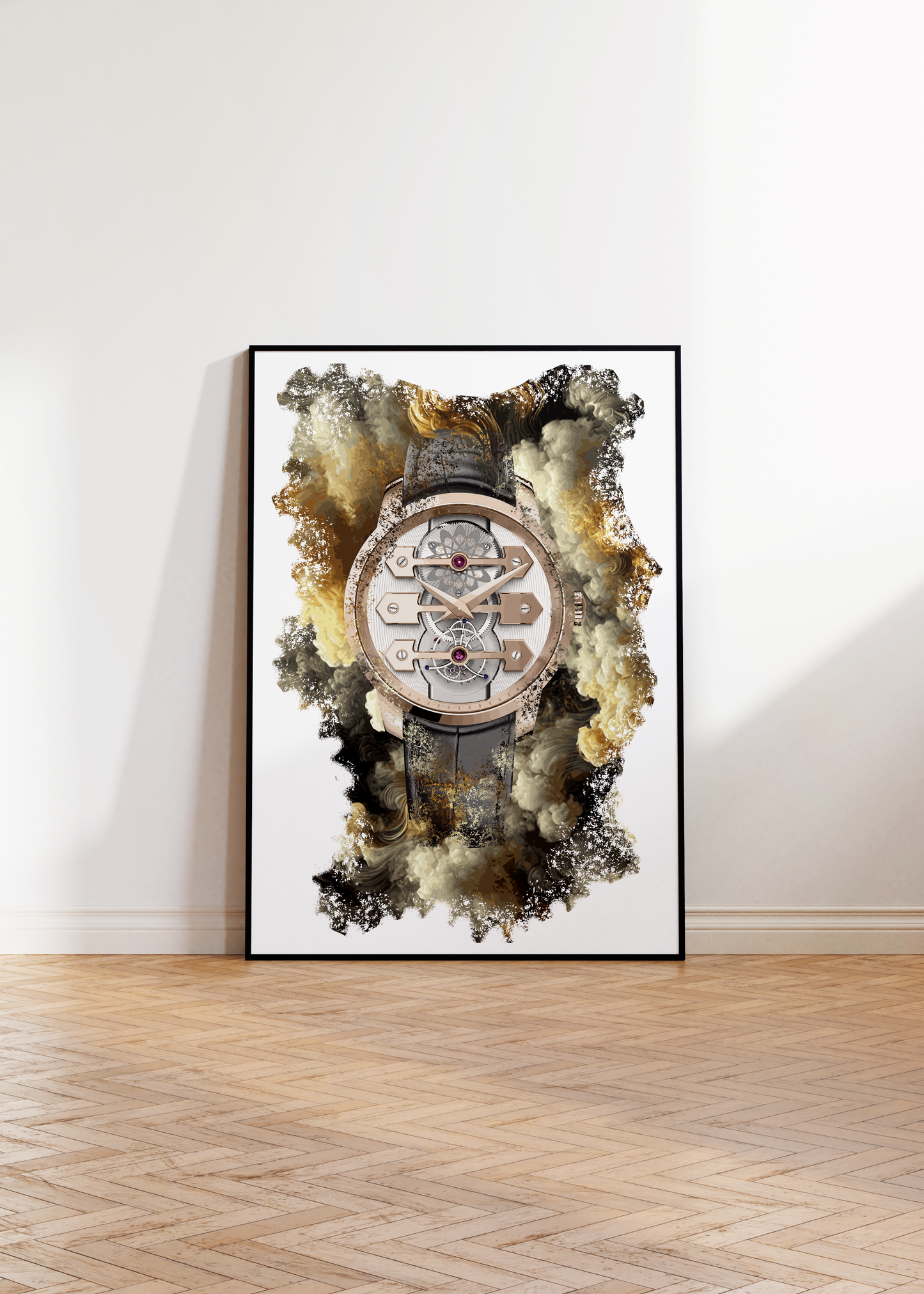 Bridges Tourbillon With Three Gold Bridges Ref. 99280-52-000-BA6E Watch Art Print Poster