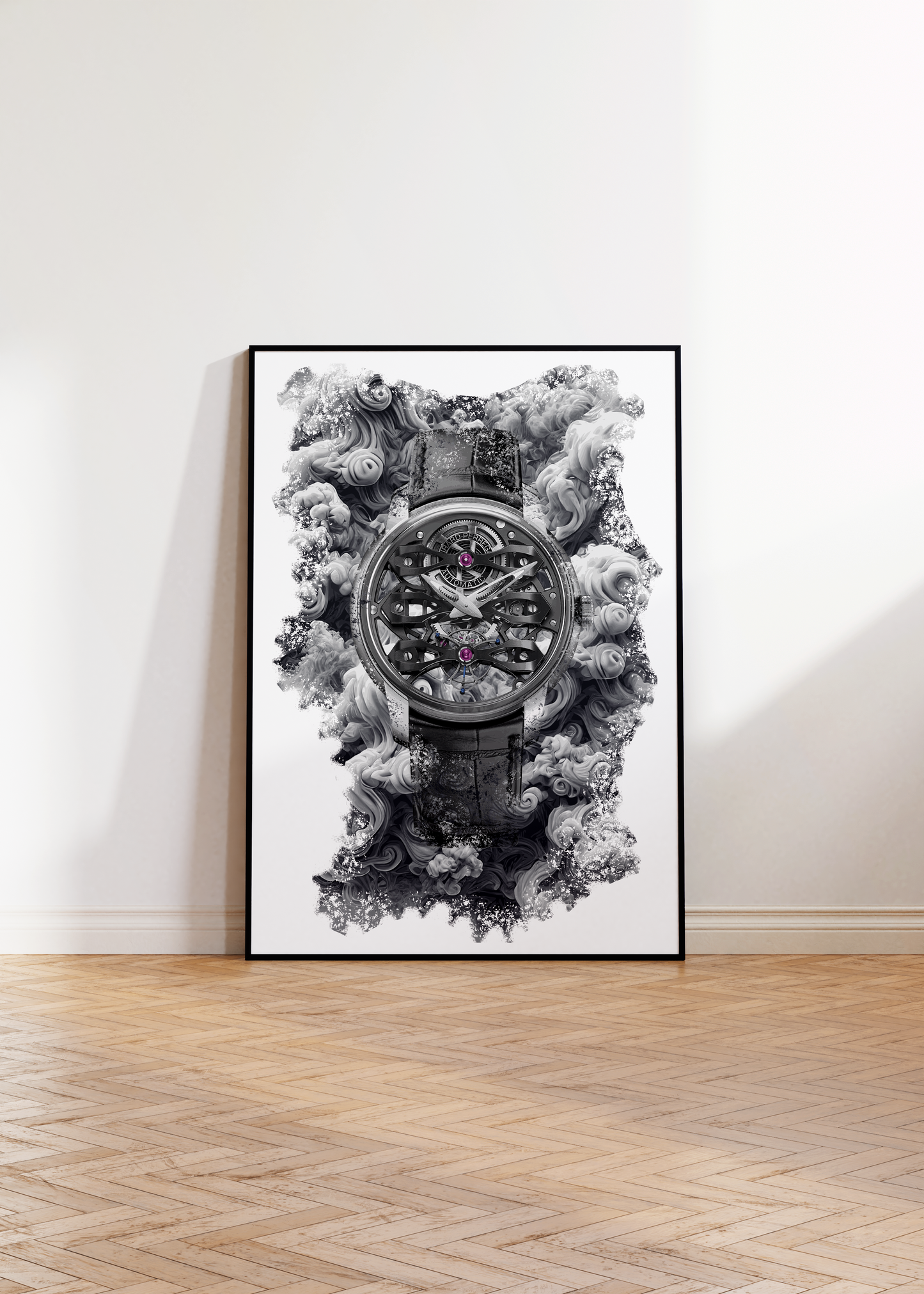 Bridges Neo-Tourbillon With Three Bridges Skeleton Ref. 99295-21-000-BA6A Watch Art Print Poster
