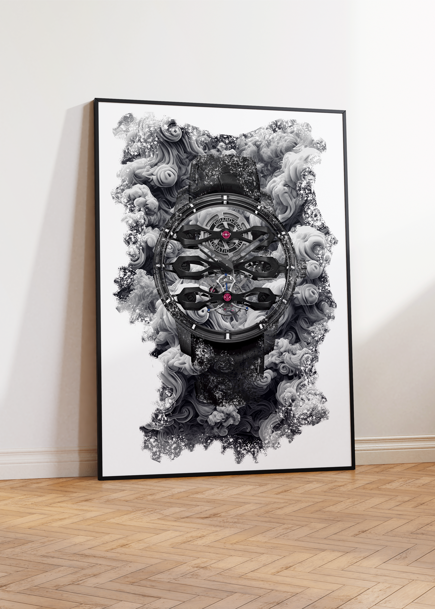 Tourbillon with Three Flying Bridges – Aston Martin Edition Ref. 99296-21-001-BA6A Watch Art Print Poster
