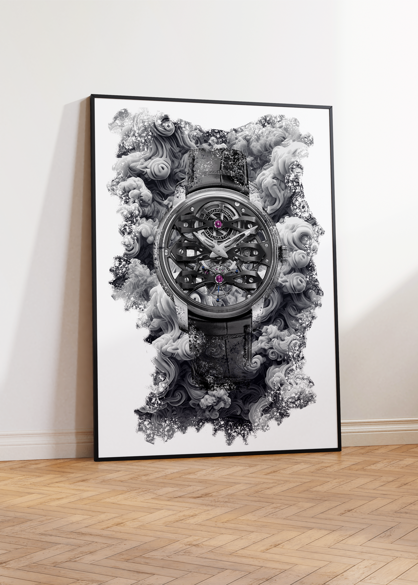 Bridges Neo-Tourbillon With Three Bridges Skeleton Ref. 99295-21-000-BA6A Watch Art Print Poster
