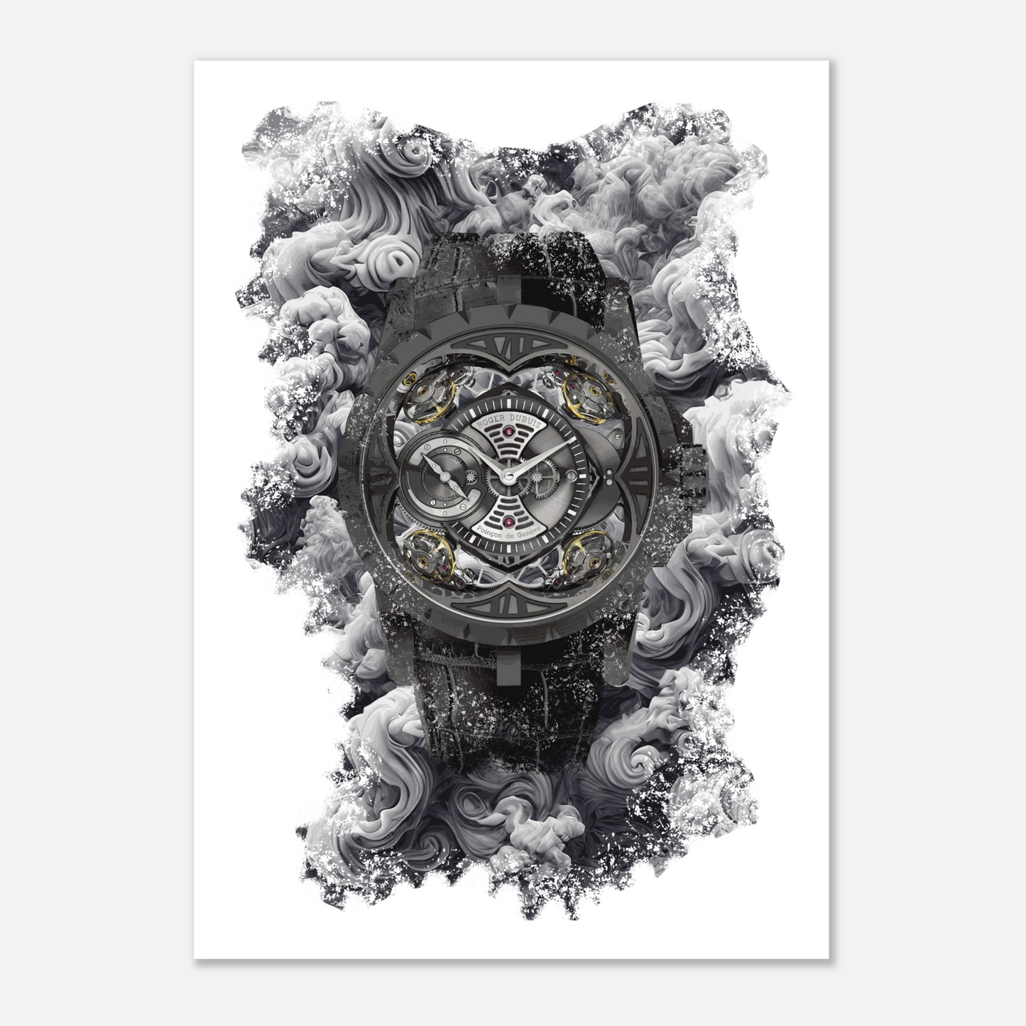 Quatuor Black DLC Titanium Ref. RDDBEX0425 Watch Art Print Poster