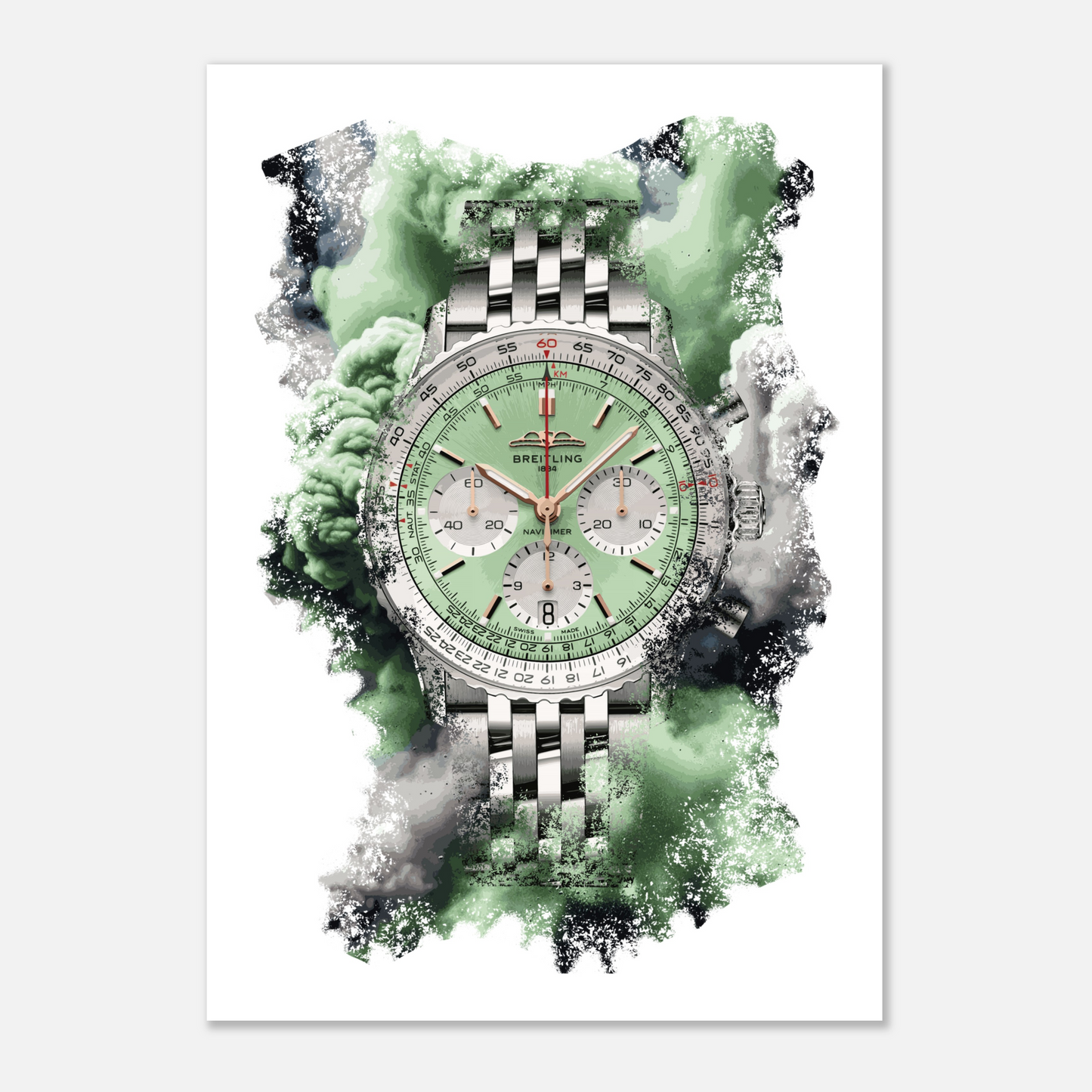 Navitimer B01 Chronograph Ref. AB0139211L1A1 Watch Art Print Poster
