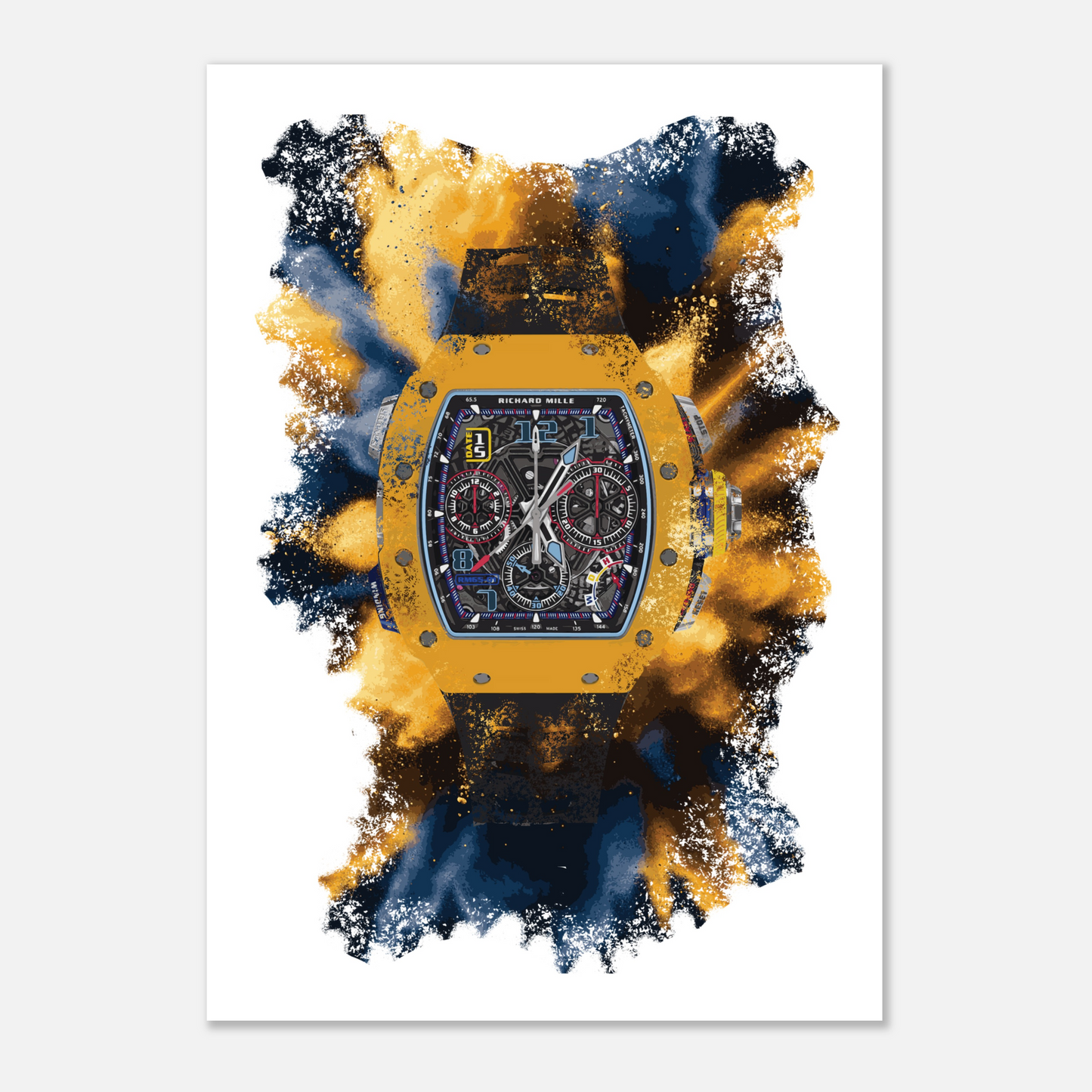 RM 65-01 Dark Yellow Quartz TPT Watch Art Print Poster