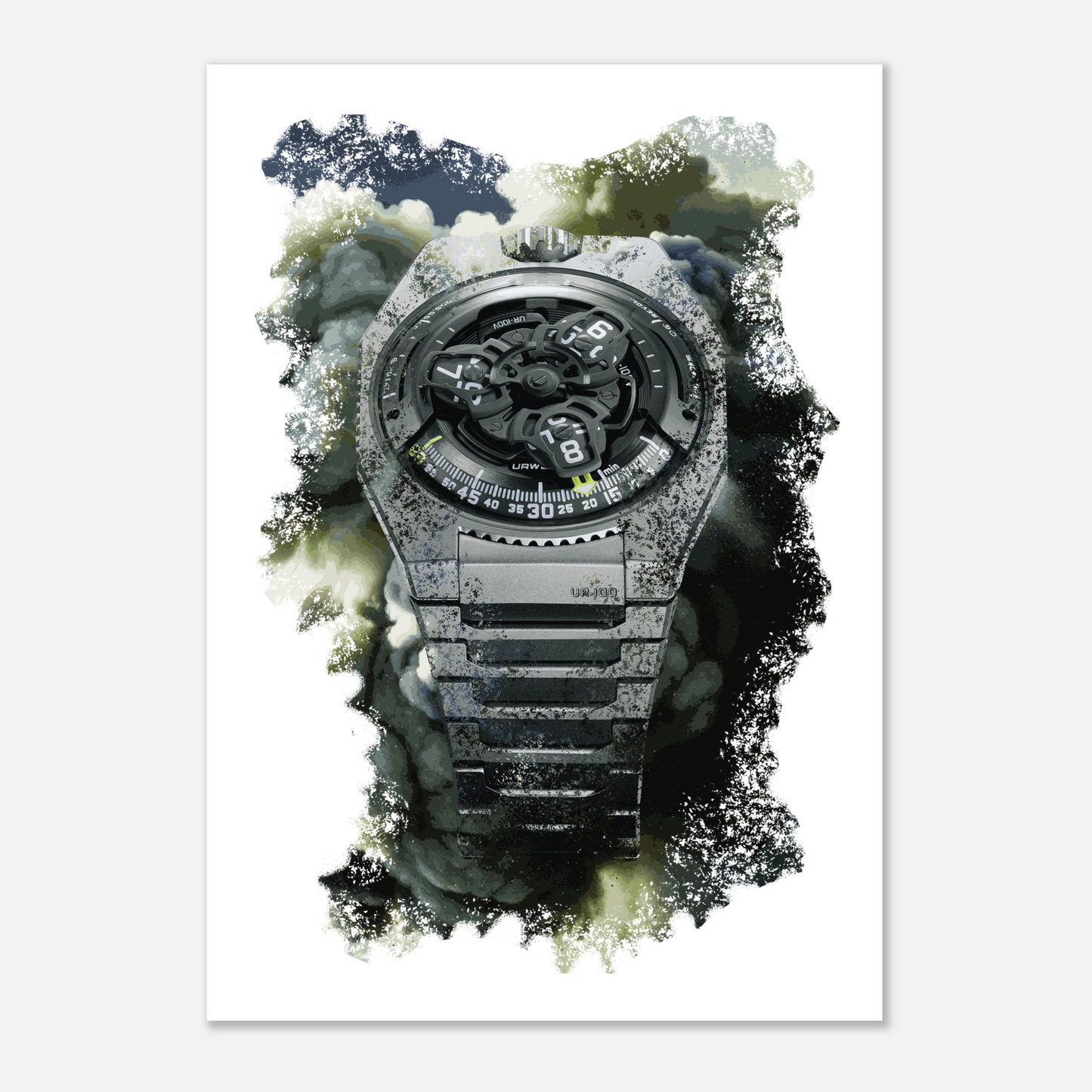 UR-100V Magic T Hunter Green Watch Art Print Poster