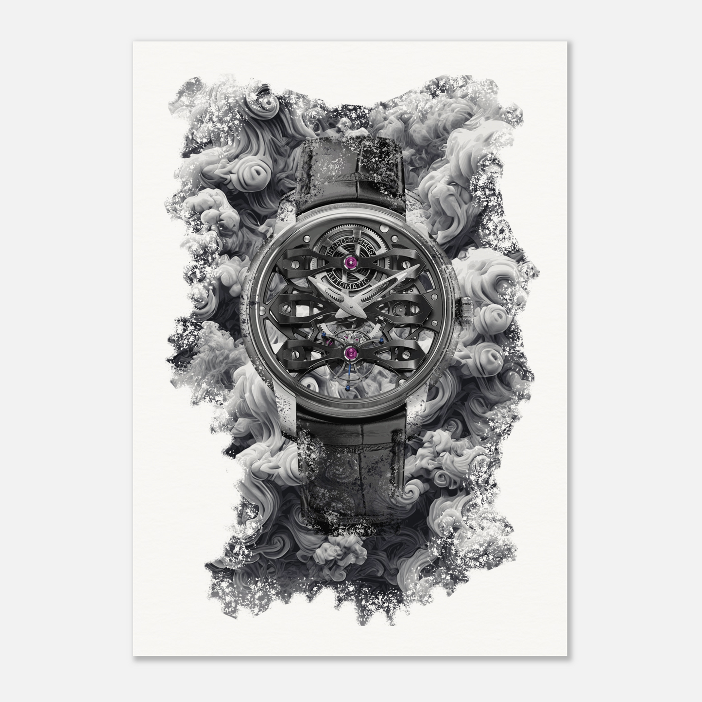 Bridges Neo-Tourbillon With Three Bridges Skeleton Ref. 99295-21-000-BA6A Watch Art Print Poster
