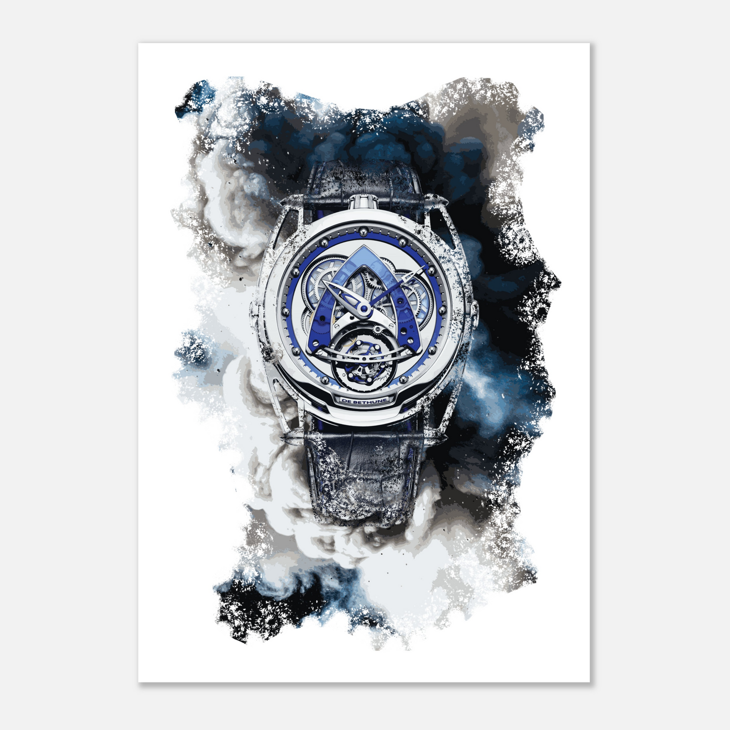 DB28 Steel Wheels Sapphire Tourbillon Ref. DB28SWTTIS1B Watch Art Print Poster