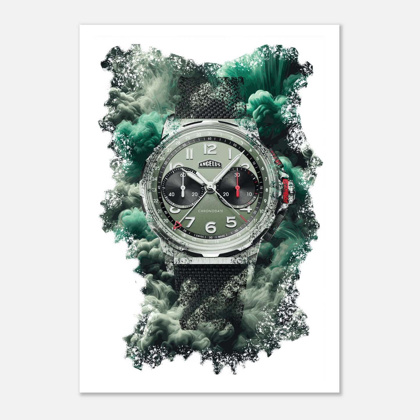 Chronodate Titanium Green Ref. 0CDZF.F01A.K009B Watch Art Print Poster