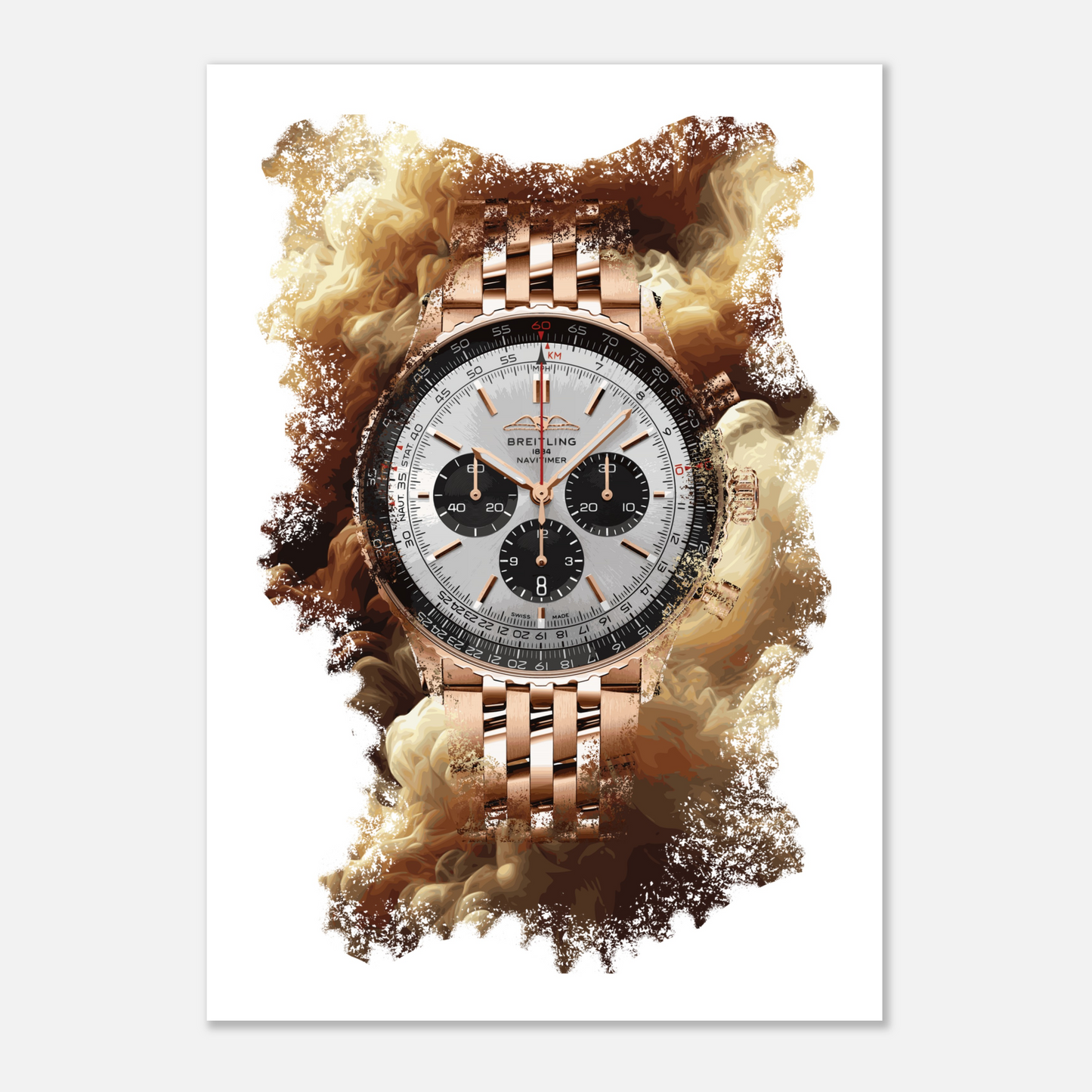 Navitimer B01 Chronograph Ref. RB0137241G1R1 Watch Art Print Poster