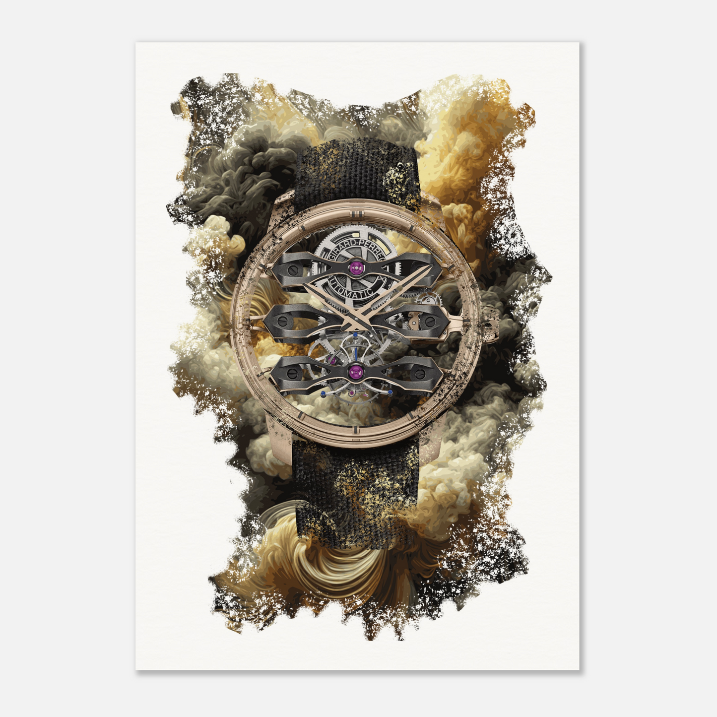 Tourbillon with Three Flying Bridges Ref. 99296-52-3434-5CC Watch Art Print Poster