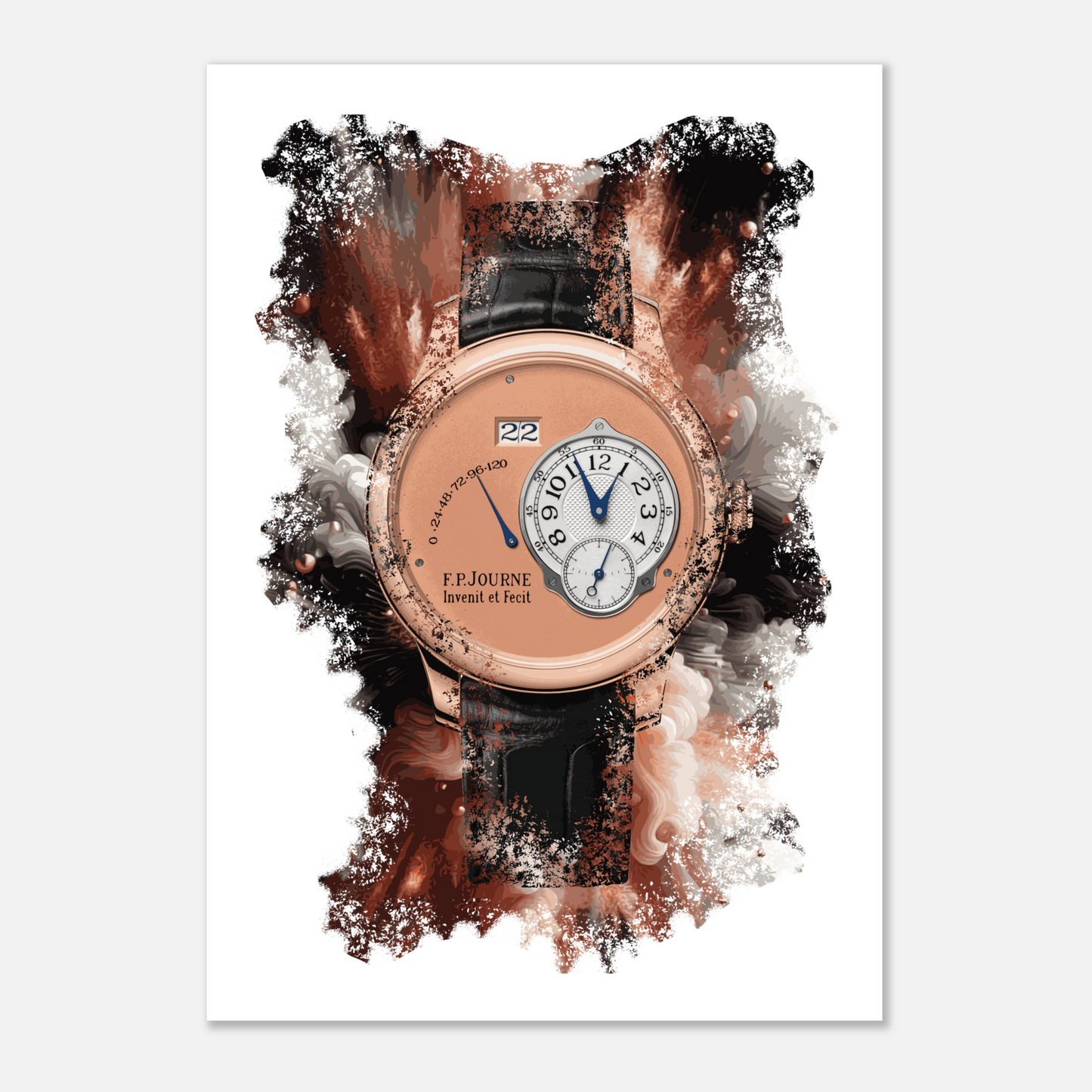 Automatique - Rose Gold Watch Art Print Poster