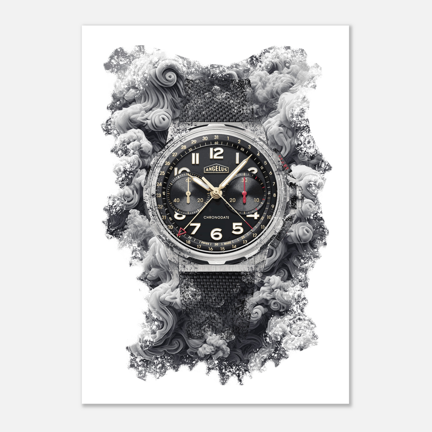 Chronodate Titanium Black Ref.  0CDYF.B02A.K009B Watch Art Print Poster