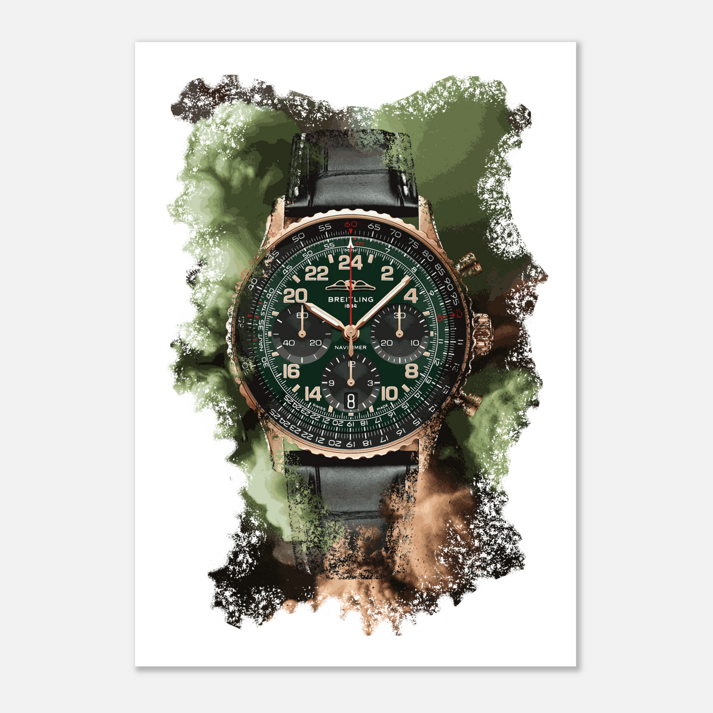 Navitimer B12 Chronograph Cosmonaute Limited Edition Ref. RB12302A1L1P1 Watch Art Print Poster
