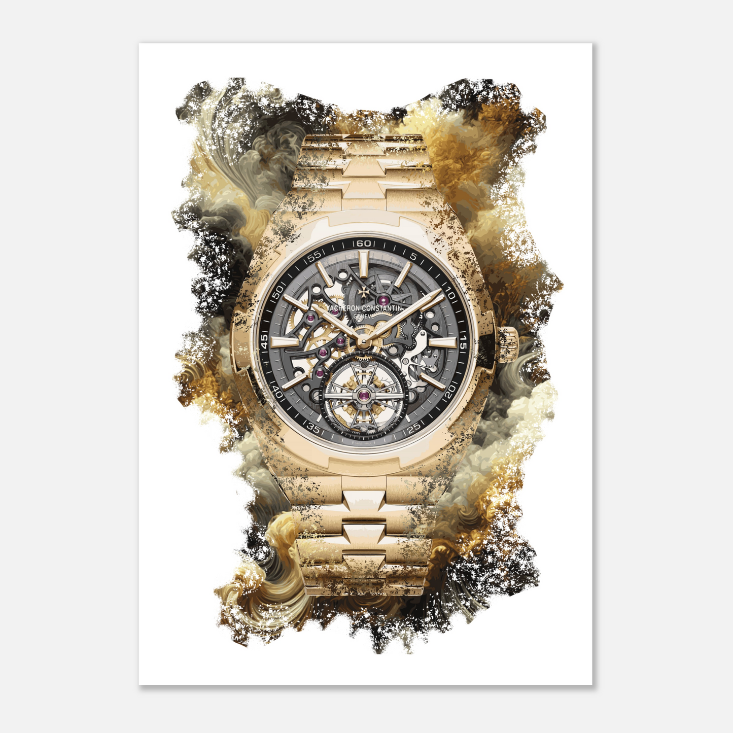 Overseas Tourbillon Skeleton Ref. 6000V/110R-B934 Watch Art Print Poster