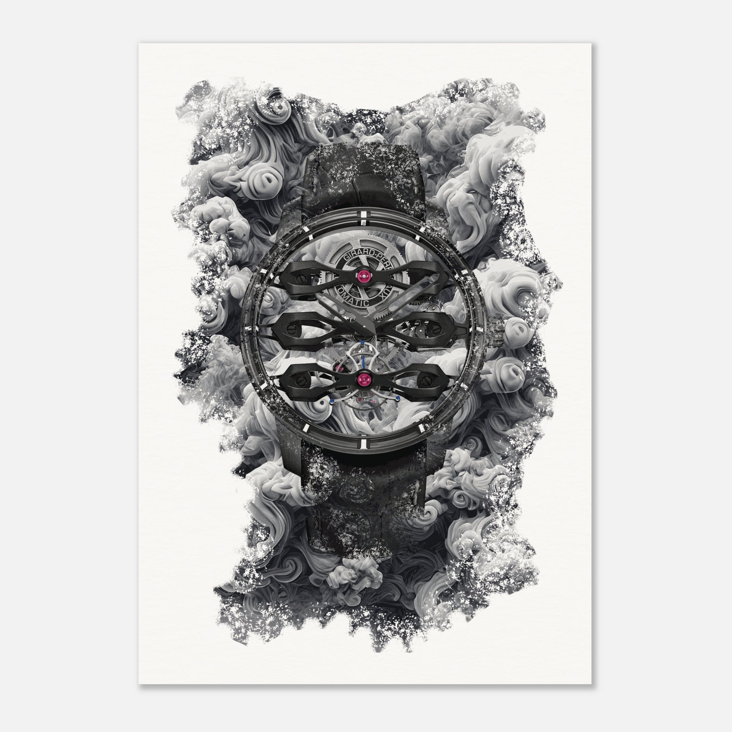 Tourbillon with Three Flying Bridges – Aston Martin Edition Ref. 99296-21-001-BA6A Watch Art Print Poster