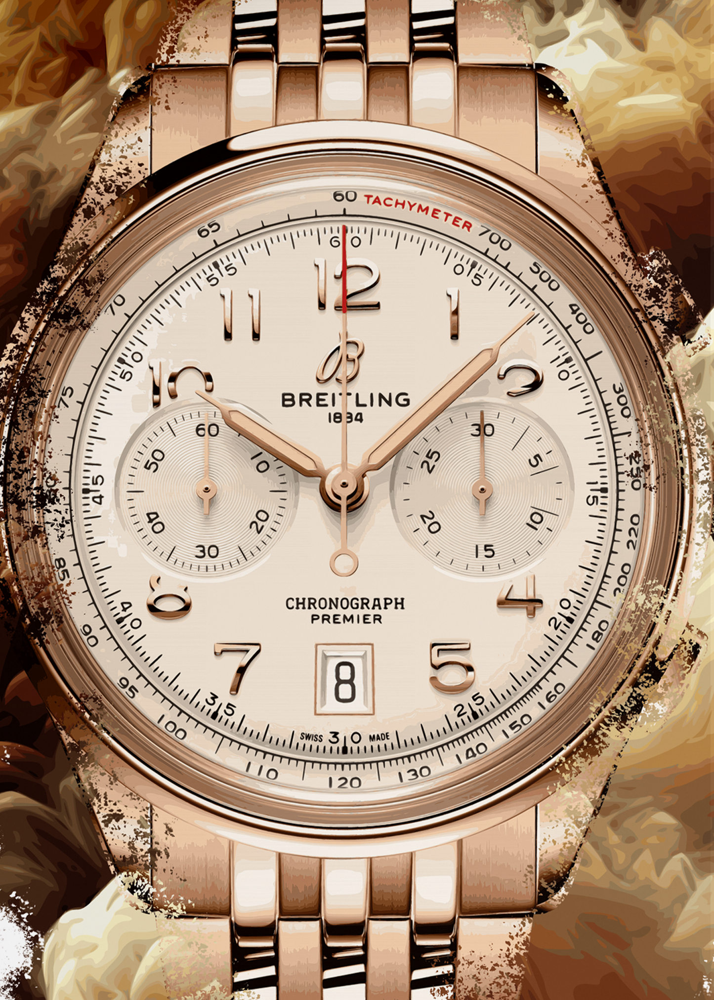 Premier B01 Chronograph Ref. RB0145371G1R1 Watch Art Print Poster