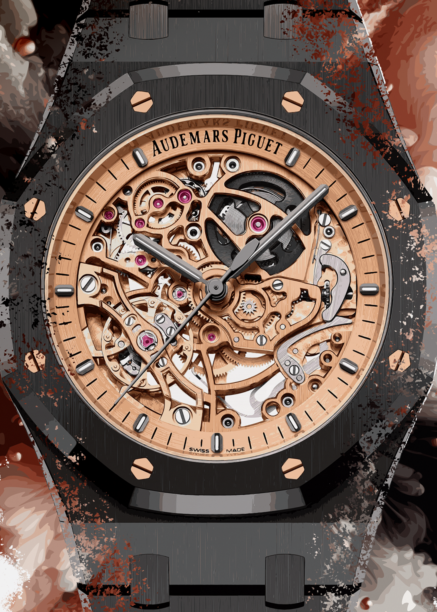 Royal Oak Ref. 15416CE.OO.1225CE.02 Watch Art Print Poster