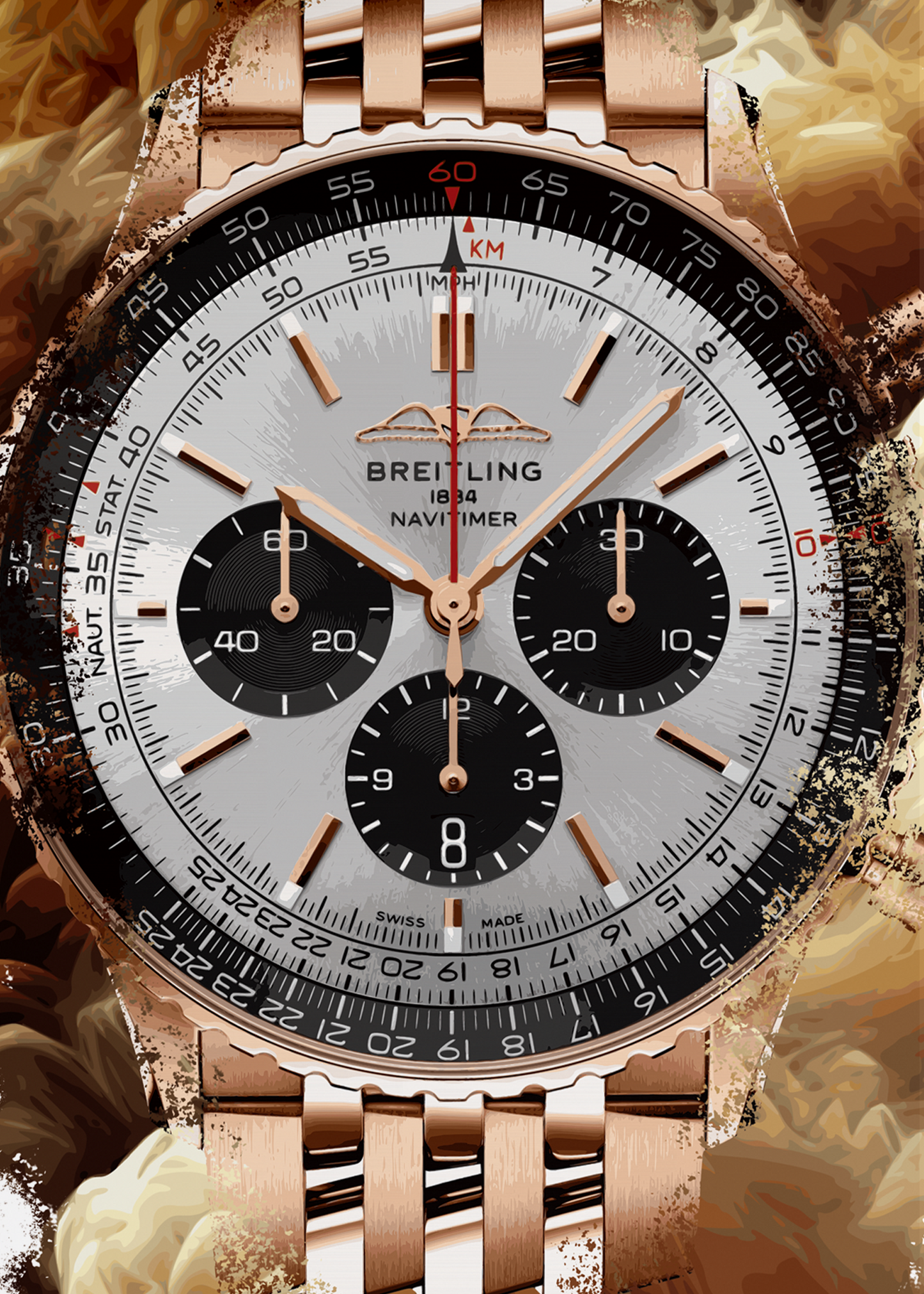 Navitimer B01 Chronograph Ref. RB0137241G1R1 Watch Art Print Poster