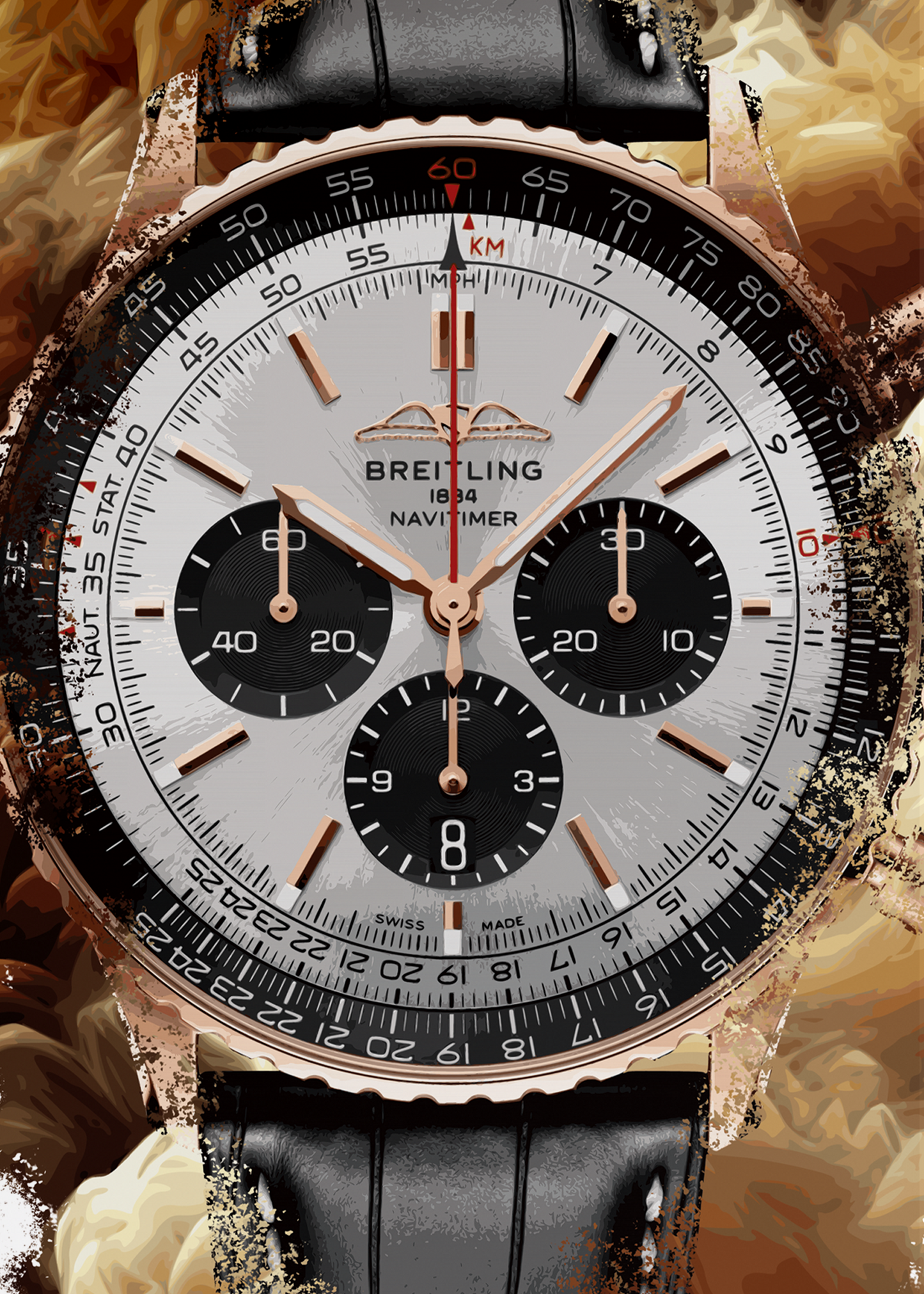 Navitimer B01 Chronograph Ref. RB0137241G1P1 Watch Art Print Poster