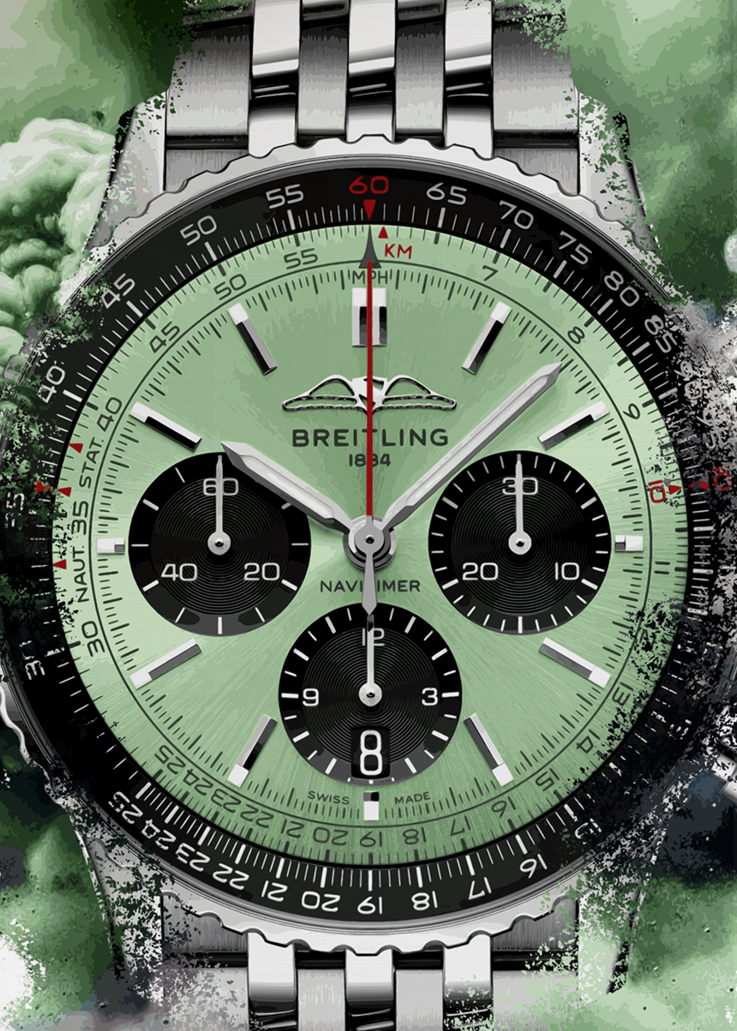 Navitimer B01 Chronograph Ref. AB0138241L1A1 Watch Art Print Poster
