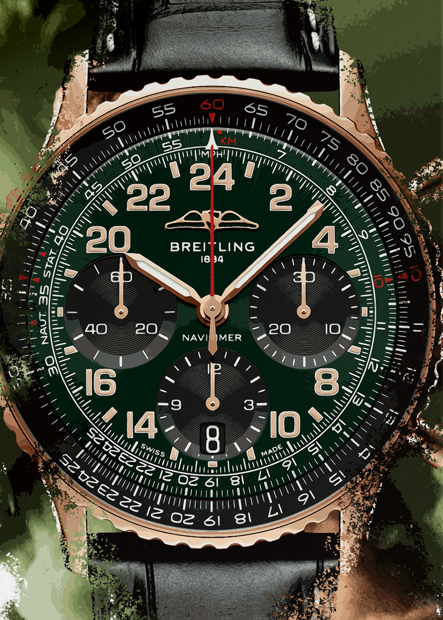 Navitimer B12 Chronograph Cosmonaute Limited Edition Ref. RB12302A1L1P1 Watch Art Print Poster