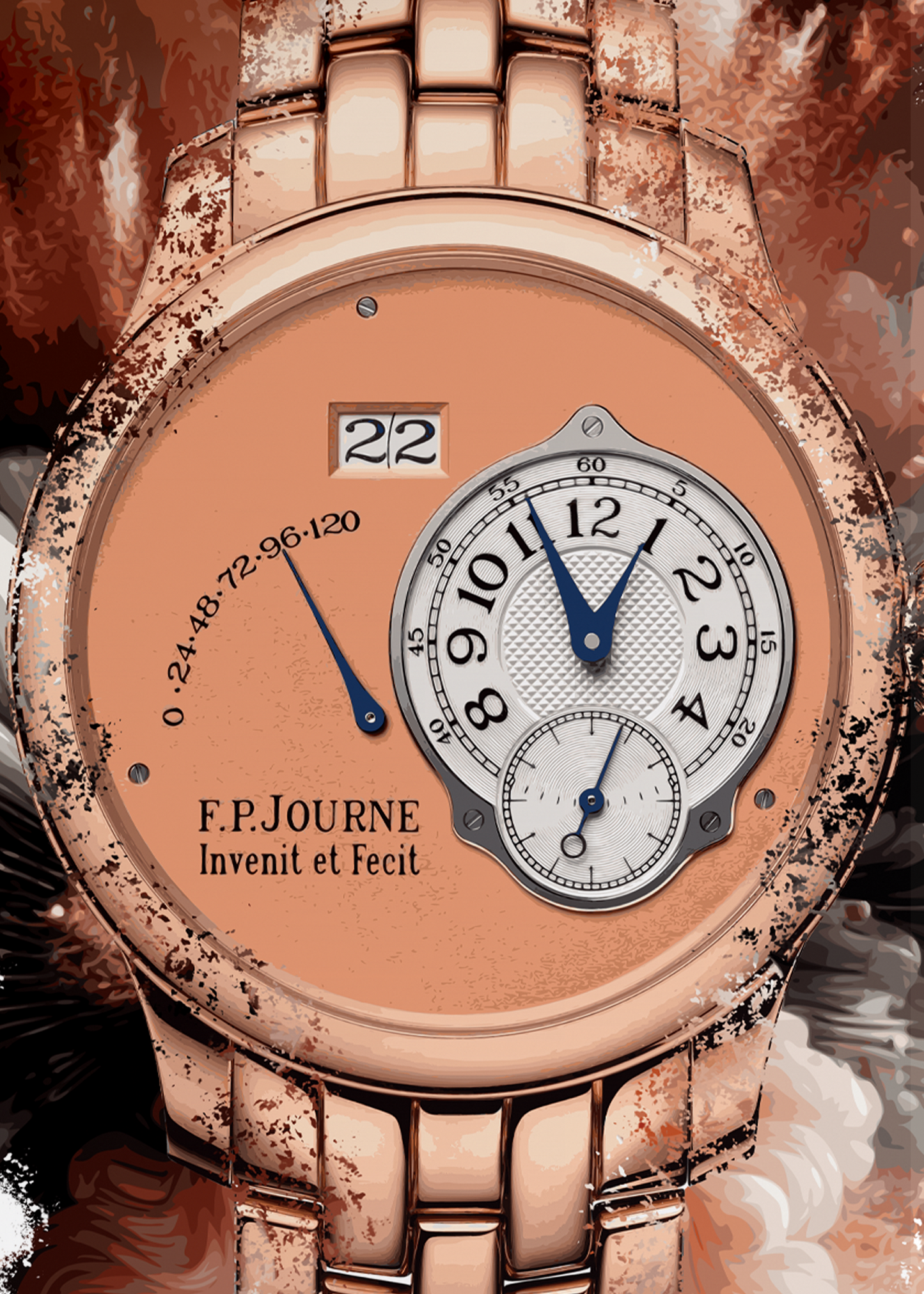 Automatique - Rose Gold Watch Art Print Poster