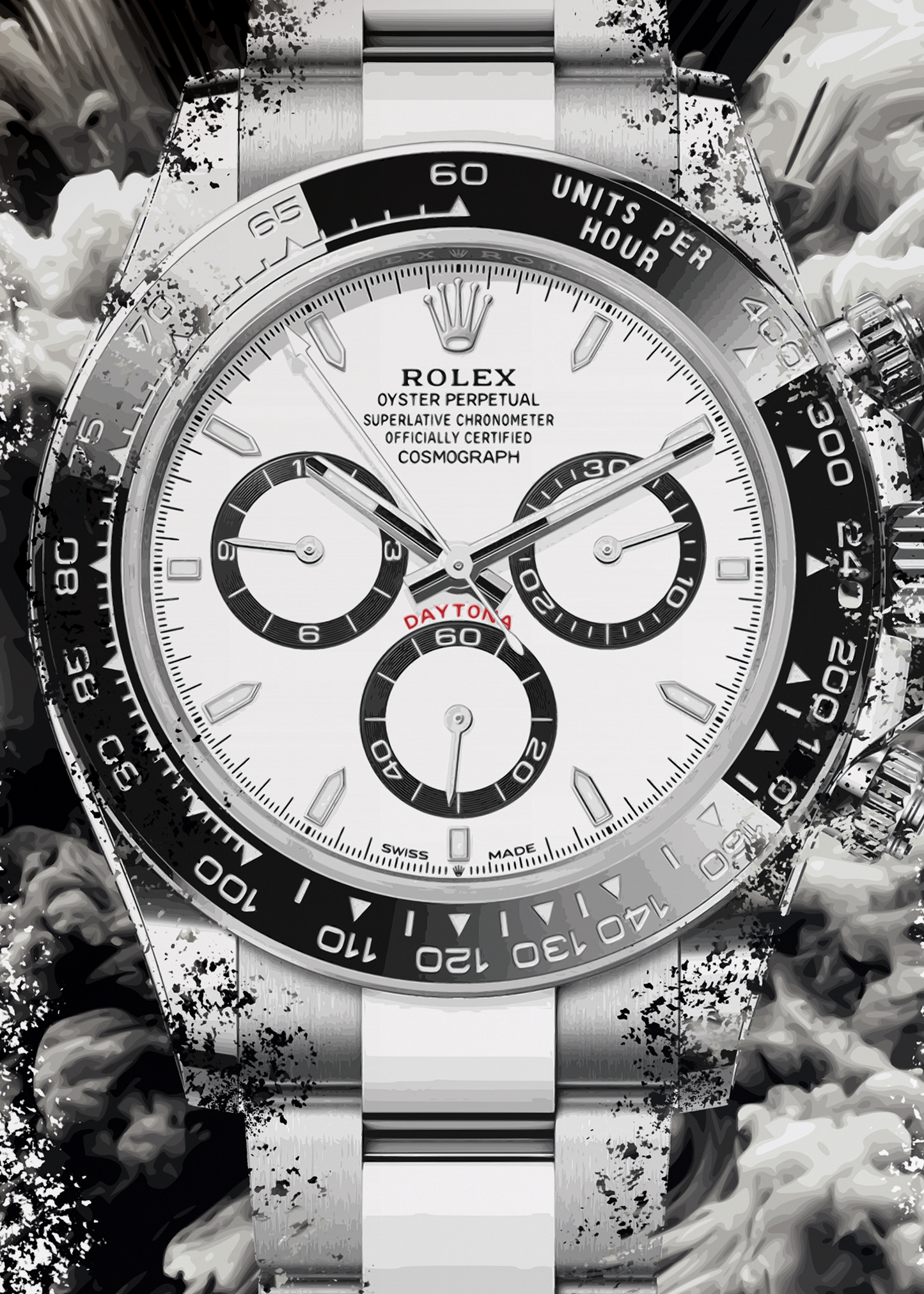 Daytona Ref. 126500LN White Dial (Panda) Watch Art Print Poster