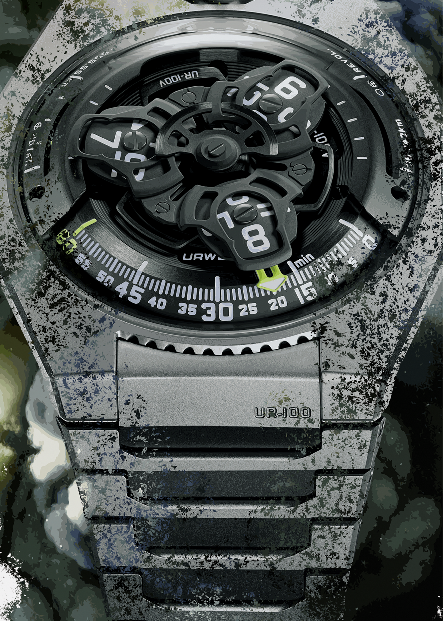 UR-100V Magic T Hunter Green Watch Art Print Poster