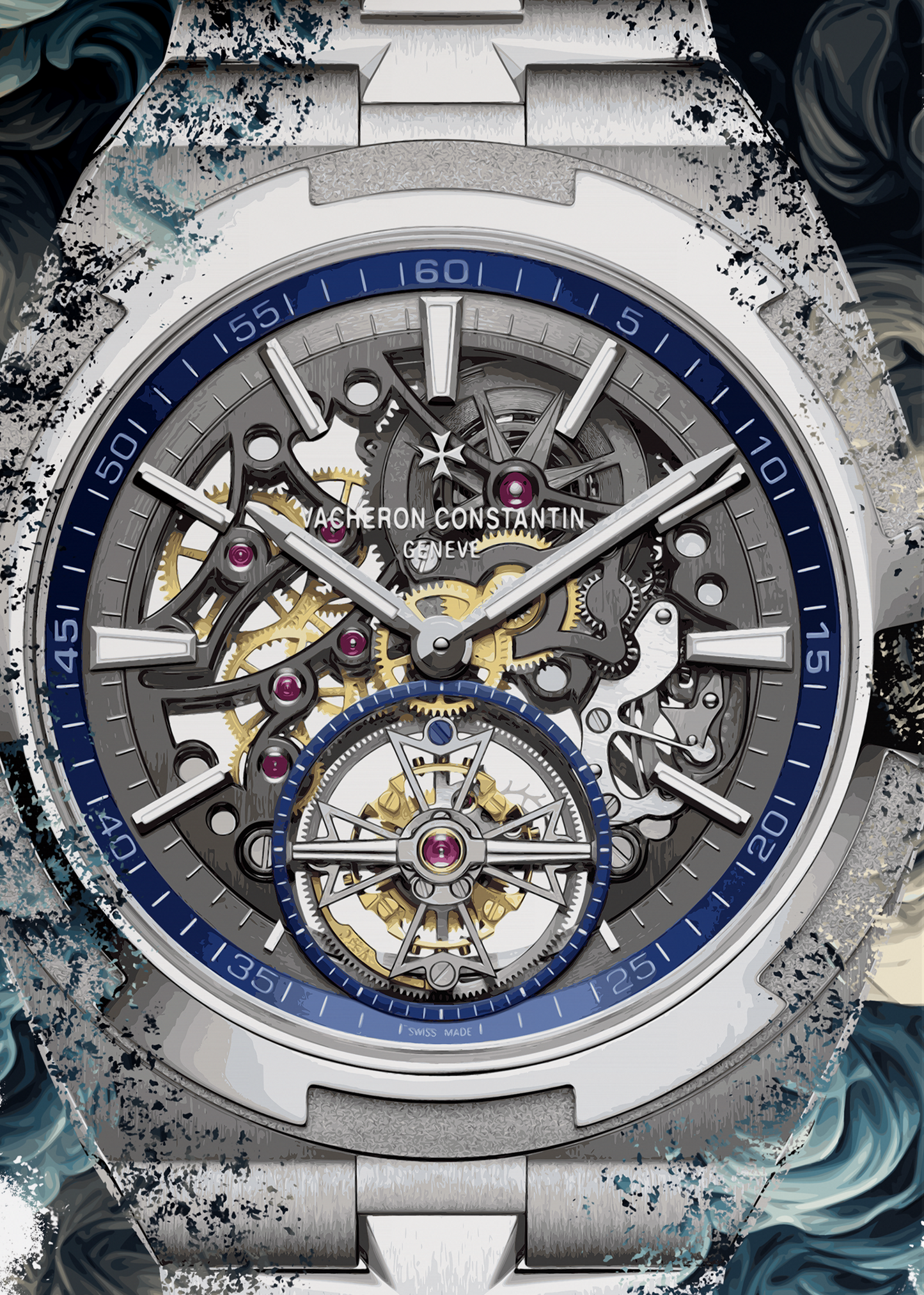 Overseas Chronograph Ref. 5500V/110A-B686 Watch Art Print Poster