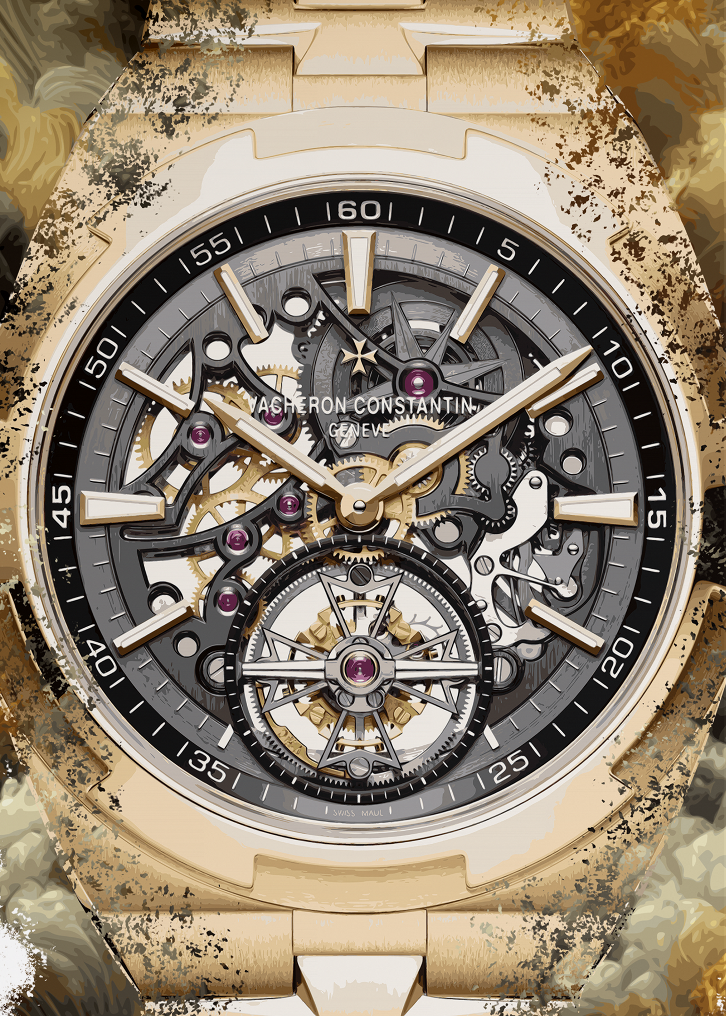Overseas Tourbillon Skeleton Ref. 6000V/110R-B934 Watch Art Print Poster