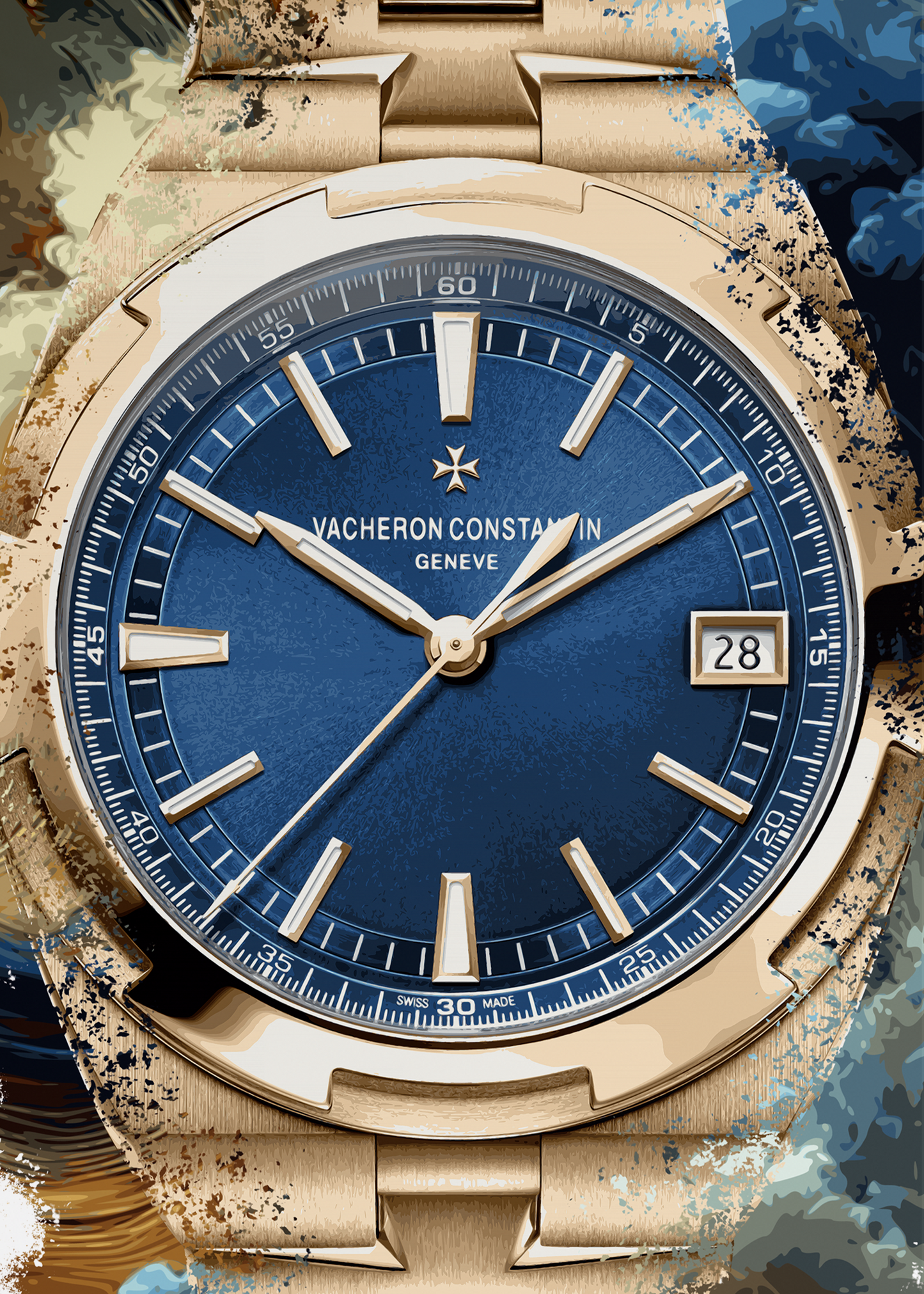 Overseas Self-Winding Ref. 4500V/110R-B705 Watch Art Print Poster